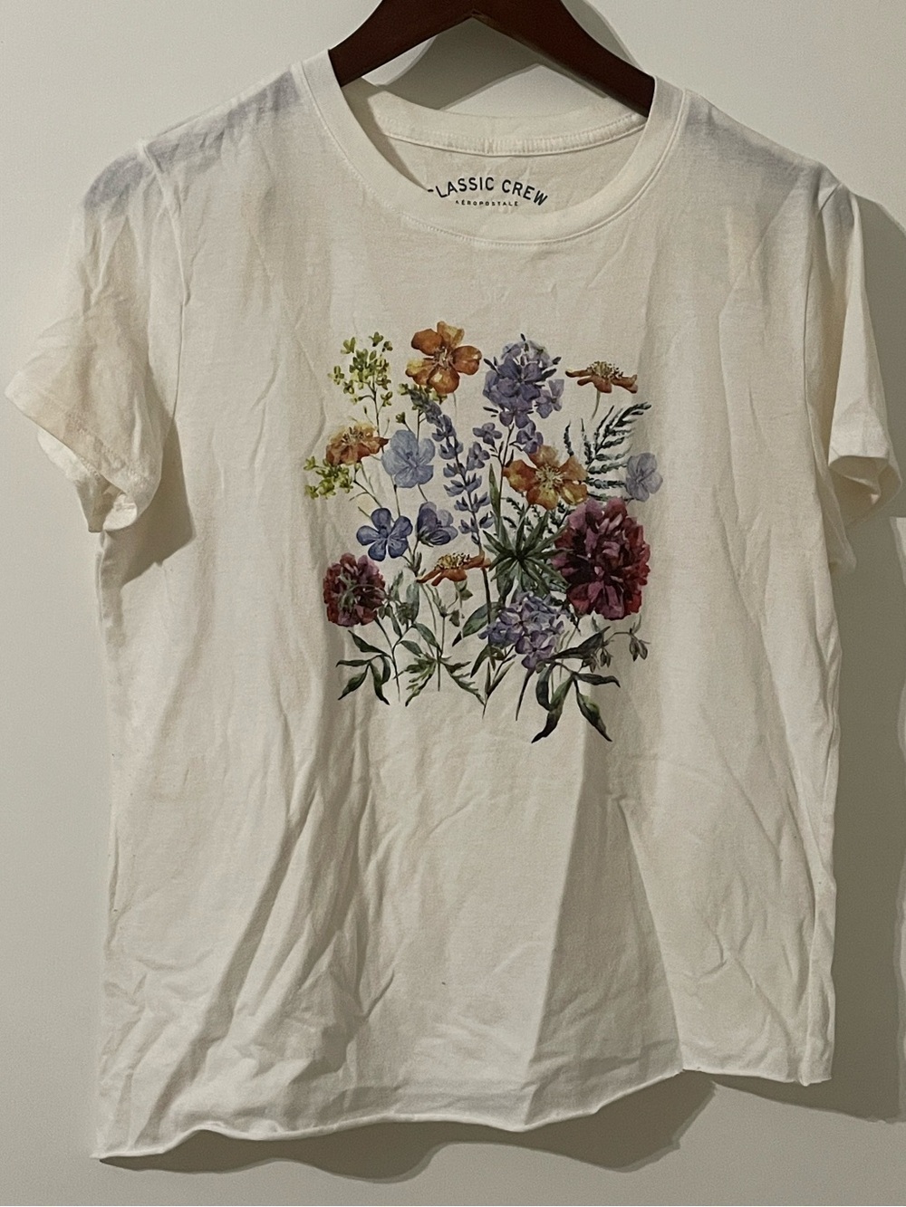Aeropostale Classic Crew Floral Botanical Graphic Tee - XL